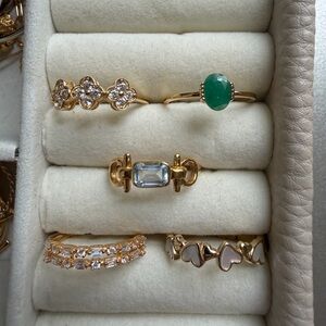 Bundle of 4 925 Gold and Silver Women's Size 8 Ring Set